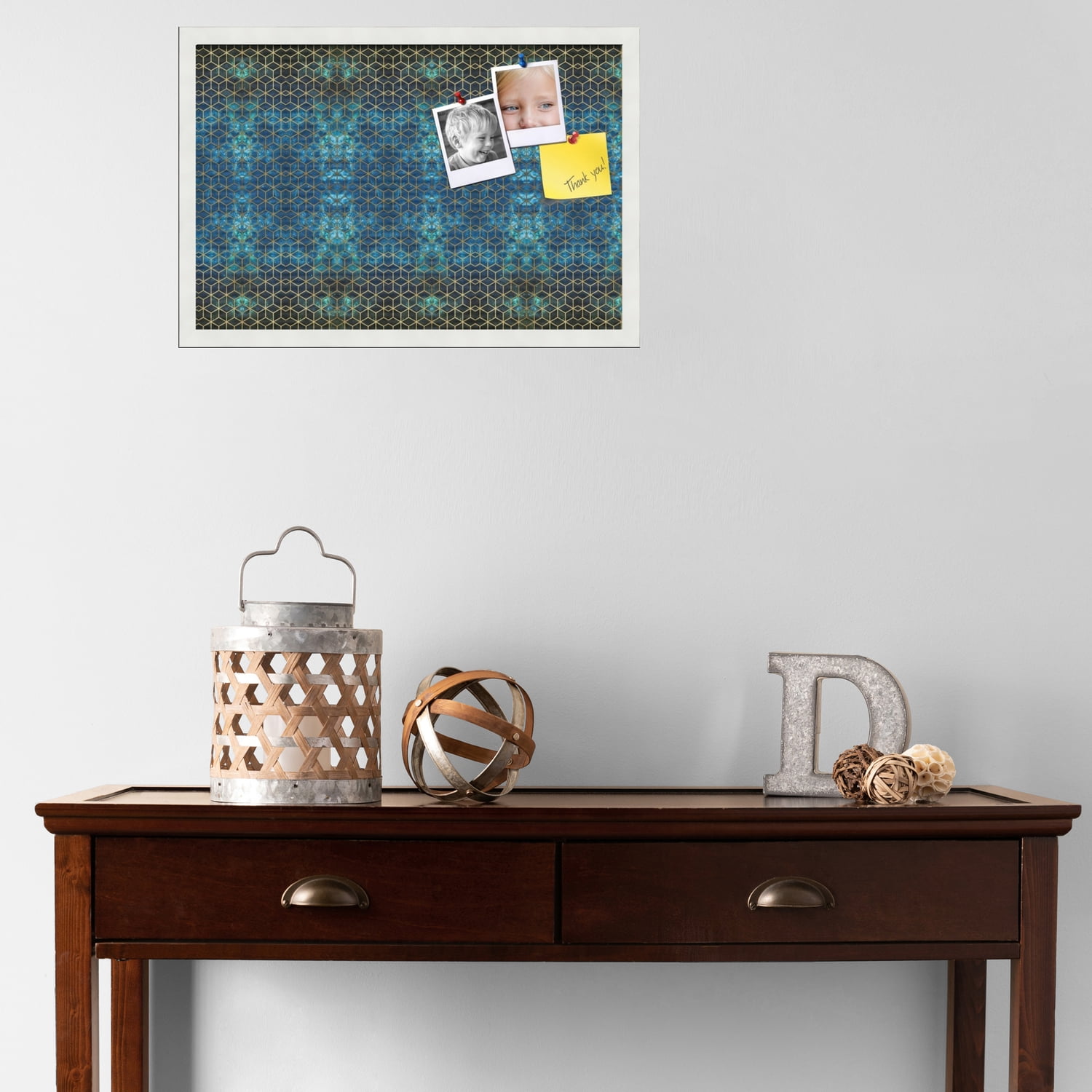 PinPix 24x16 Custom Cork Bulletin Board Midnight Poster Board Has a Fabric Style Canvas Finish, Framed in Midnight, by ArtToFrames (PinPix-1882)