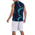 thumbnail image 5 of Easygdp Blue Marble And Gold Men's Mesh Basketball Jersey Quick Drying Sleeveless Shirts Fitted Muscle Tank Tops Sport Round Neck T-Shirt - Small, 5 of 9