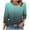Mint Green, variant on UAMVSH Blouses for Women Dressy Casual Gradient Print Button 3/4 Sleeve Tops Pleated Crewneck Tunic Shirts Spring Fall Outfits