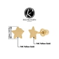thumbnail image 6 of Rachel Koen Tiny Star Stud Earrings Screw Back 14k Yellow Gold, 6 of 12