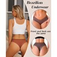 thumbnail image 4 of Bragas brasileñas de algodón Sth Big para mujer, sexy, encaje, suave y transpirable, ropa interior atrevida de algodón para mujer, paquete de 6 unidades (6A, grande), 4 of 5