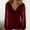 Wine loose fit long sleeve tops a1, variant on Loose Fit Long Sleeve Pullover Tops for Women Plus Size, Casual Wrap Button Down Blouse, Soft Cozy Ruched Tee for Fall Winter Daily Wear, Gold M