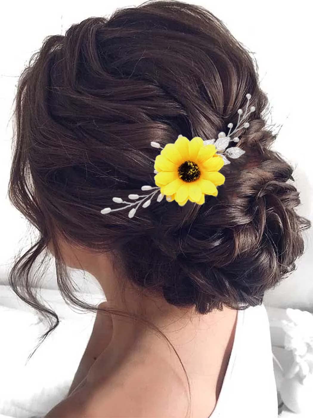 sunflower wedding hair pieces