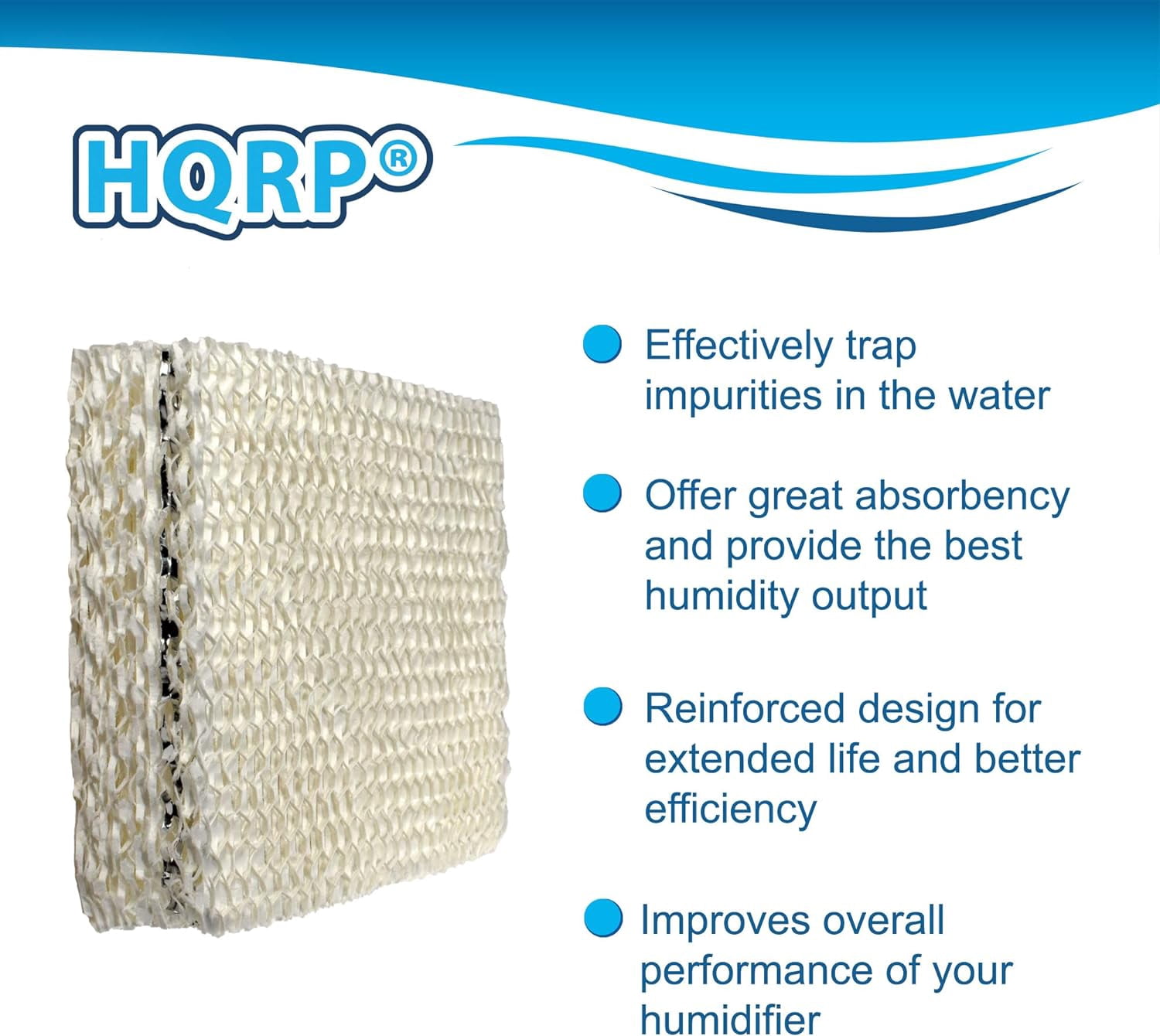 HQRP 4-Pack Humidifier Wick Filter Compatible with Duracraft AC-809 / D09-C/AC-815 / D15C, Honeywell HC-809, Lasko THF15 1115, Kaz WF-815 WF815