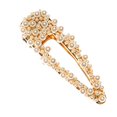 thumbnail image 1 of Caravan Caravan medium open tri angle spring snap decorated with pearl bead in gold plate, 1 of 2