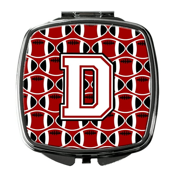 Letter D Football Cardinal and White Compact Mirror CJ1082-DSCM