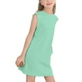 thumbnail image 4 of Jinhomg Sleeveless Summer Dress for Girls Casual Solid Midi Tank Dresses with Pockets Mint Green 9 Years, 4 of 9