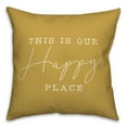 thumbnail image 2 of Creative Products Happy Place Yellow 18 x 18 Indoor / Outdoor Pillow, 2 of 3