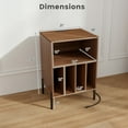 thumbnail image 3 of YYAo Coffee Table,Dining Table,Side Table,Record Player Stand with Record Storage Shelf and Charging Station-Walnut, 3 of 7