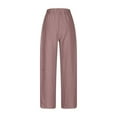 thumbnail image 5 of REALiKUN Linen Pants Women Cotton Linen Straight Leg Lightweight Pants Summer Pants, 5 of 6
