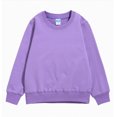 thumbnail image 4 of Ulanda Kids Boys Girls Crewneck Sweatshirts Cotton Casual Solid T-Shirt Pullover Tops Long Sleeve Sport Jumper (Purple, 6-7 Years), 4 of 4