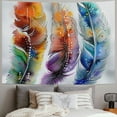 thumbnail image 2 of Orinice Feathers Watercolor Paint Artistic Tapestry Wall Hanging Unique Style for Home Wall Decor - Living Room Bedroom Dorm Decoration 50x40inch, 2 of 6