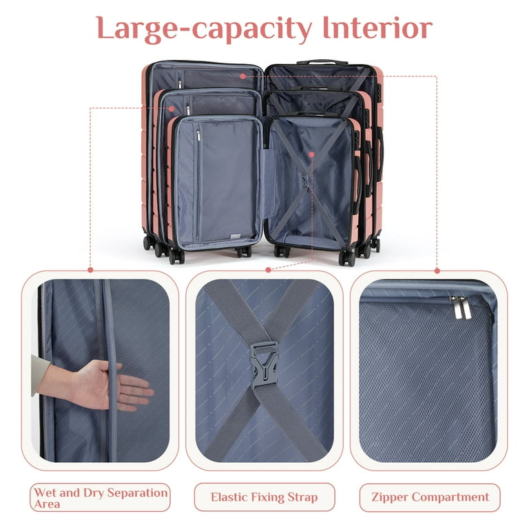 Gianna 20 Inch Hardside Carry On Suitcase, Durable, Lightweight