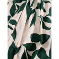 thumbnail image 6 of Womens Dark Green Leaf Print High Waist A-Line Maxi Skirt, Flowing Summer Holiday Skirt, 6 of 8