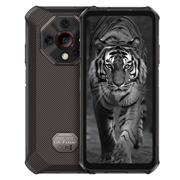Ulefone Armor X16 Téléphone Intelligent Robuste, Écran HD+ 6,56 Pouces, 12 Go de RAM + 128 Go de Stockage, Caméras Vision Nocturne 48MP + 20MP, Batterie 10360mAh, Étanche, Double SIM, Noir