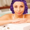 thumbnail image 3 of Miangastore 2 Pcs Bonnet de Sommeil en Satin Protection des Cheveux pour Femmes Lavage Violet Foncé, 3 of 8