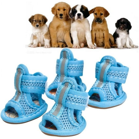 Paw Protector Summer Dog Shoes  Breathable Adjustable Reflective Mesh Sandals Anti-Slip Dog Sneakers Pet Supply Paw Protector Chihuahua Shoes for Dogs