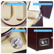 JQUEEN Double Watch Winder with Quiet Motor, Ebony Wood Paint Watch Winders for Automatic Watches