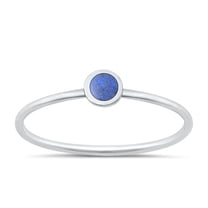 CHOOSE YOUR COLOR Lapis Promise Ring .925 Sterling Silver Minimalist Band Blue CZ Female Size 8