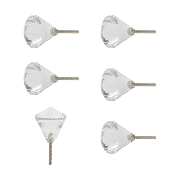 Ellementry Set of 6 Handcrafted Glass Cabinet Knobs – Meadow Glass Decorative Drawer Knobs for Dresser, Cupboard & Furniture – Artisan Furniture Hardware for Kitchen and Wardrobe