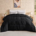 thumbnail image 3 of Aquzin Comforter Queen Size, All Season Quilted Down Alternative Duvet Insert with Corner Tabs, Machine Washable Microfiber Bedding, Black, 3 of 8