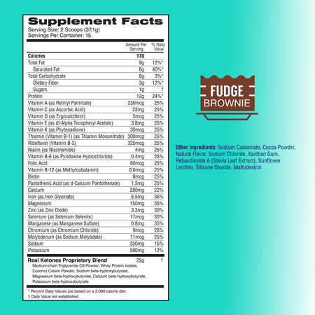 Real Ketones Prime Protein Powders Chocolate, 20 Ounces