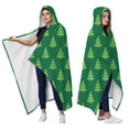 thumbnail image 2 of Wearable Blanket,Green Christmas Tree Pattern Hooded Wearable Flannel Blanket for Adults & Teens,Winter Poncho Shawl Wrap Cape Cozy Anti-Pill,60"x80", 2 of 5
