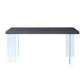 thumbnail image 2 of ACME Noland Dining Table, Gray High Gloss & Clear Glass, 2 of 5