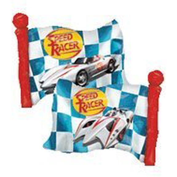 Speed Racer Flag Shape Giant 27" Foil Balloon
