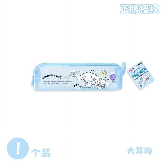 Hello Kitty Red Pencil Case Transparent Anime Cartoon Cat Large Capacity Simple Stationery Storage Bag Kawaii Pouch Organizer