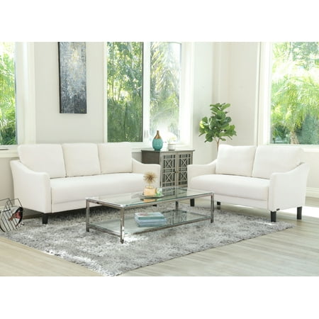 Devon & Claire Elise Fabric Sofa and Loveseat, Ivory