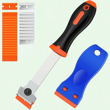 3-in-1 Razor Blade Scraper Tool, 30 Plastic Metal Blades, Kitchen Glass Window Floor Scraper