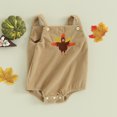 thumbnail image 3 of Okbabeha My First Thanksgiving Baby Outfit Boy Girl Newborn Turkey Onesie Sleeveless Corduroy Overall Romper Fall Clothes, 3 of 7