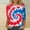 Multicolor, variant on Cavosen Red White and Blue T Shirts Women Petite 4th of July 3/4 Sleeve Crewneck Tops USA Star Striped Print T Shirts Lady XL Red White and Blue Casual Tops Patriotic Tunic Tees Patriotic Clothes