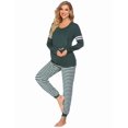 thumbnail image 4 of Ekouaer Maternity Pajama Set Nursing Pjs Women Breastfeeding Pregnancy Postpartum Clothes Long Sleeve Top & Pant with Pockets, 4 of 6