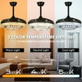 thumbnail image 4 of FINE MAKER 42 inch 7 Color Bluetooth Crystal Ceiling fan Light, Living room Remote Control Reversible 6 Speed Ceiling fan, 4 of 10