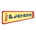 thumbnail image 3 of Playroom Vertical Sign, Child Name Kids & Toys Gather Here Decor, Custom Kid Birthday Aluminum Sign - 4x18 inches, 3 of 4