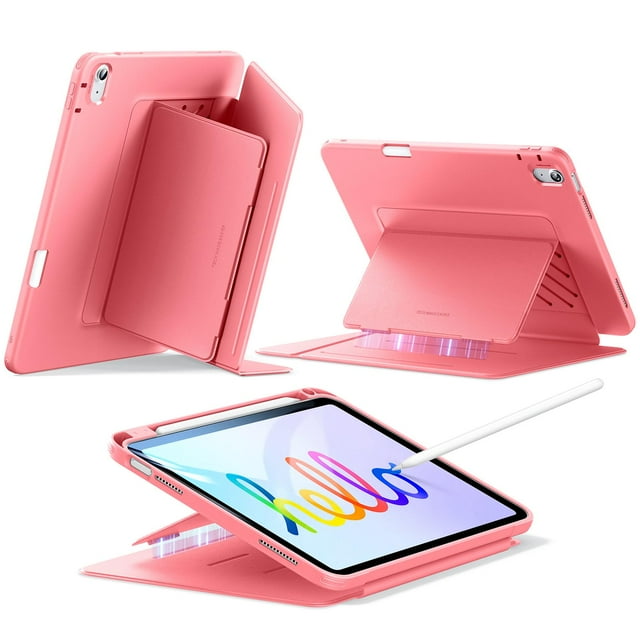 Funda ESR para iPad A16 de 11.ª y 10.ª generación con soporte para lápices, color rosa