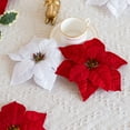 thumbnail image 4 of SHIMELE Imitation Christmas Flowers Poinsettia Holiday Decor Faux Floral Arrangement Tabletop Decoration Easy Maintenance Home Aesthetic, 4 of 7