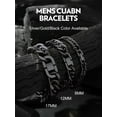 thumbnail image 4 of Bandmax 12MM Men's Black Cuban Chain Bracelets Stainless Steel Miami Curb Link Hand Chain Wristlet for Gift Biker Wrist Chain for Son Boyfriend Father Husband, 4 of 9