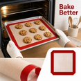 thumbnail image 3 of Silicone Fiberglass Baking Mat, Non Stick Heat Resistant Oven Liner 8.3x8.3 Inch (21x21cm) Red, Reusable Dishwasher Safe Baking Tray Liner for Oven Cooking, 3 of 6