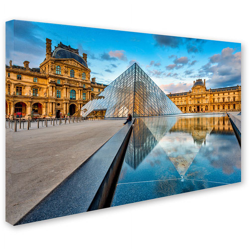 Trademark Fine Art "SymÃƒÂ©trie du Louvre" Canvas Art by Mathieu Rivrin