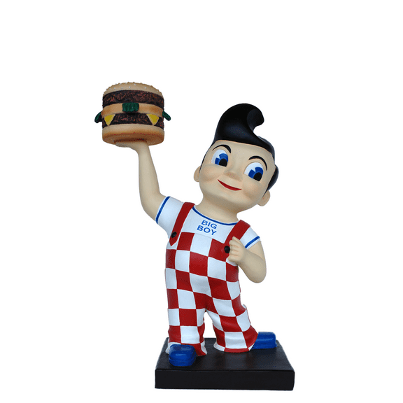 Boy Holding Hamburger Statue