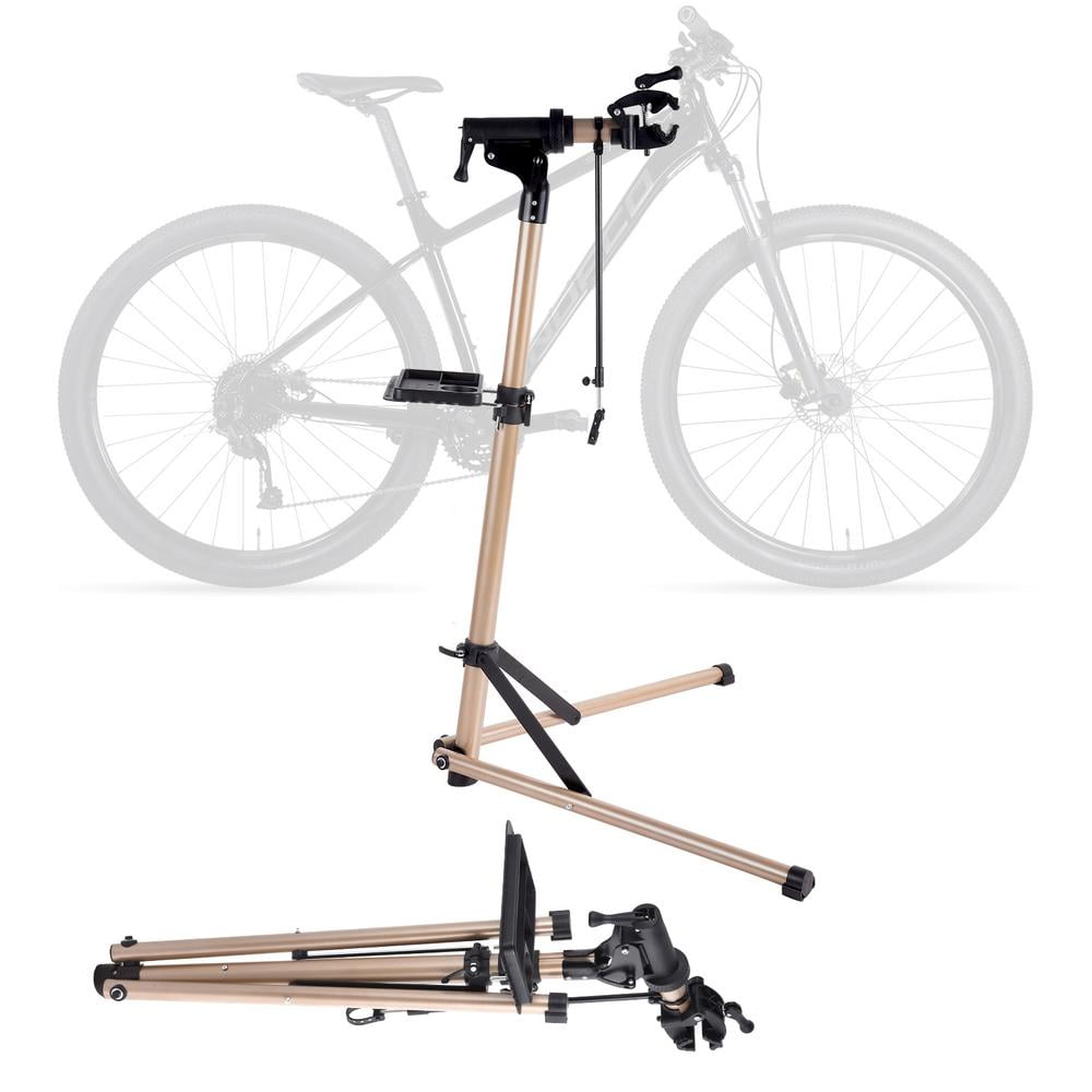 Sagler Foldable Bike Repair Stand - Adjustable Height Workstand For Road & Mountain Bikes, Quick Release, Tool Tray