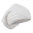 thumbnail image 4 of Big Size Stripe Patterned Deep Vintage Beanie - White XL-3XL, 4 of 5