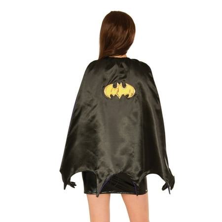 Womens Deluxe Black Double Sided Batman Batgirl Classic Cape Costume Accessory