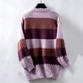 thumbnail image 5 of Weikingp Sweaters for Women,Cardigan European and American Solid Color Mid Length Coarse Sweater Sweater Women Winter Coats for Women Cardigan Sweaters for Women Clearance Purple L, 5 of 5