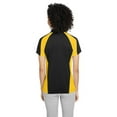 thumbnail image 2 of Harriton M385W Women's Advantage Snag Protection Plus IL Colorblock Polo-Black/ Sunray Yellow/ Dark Charcoal-2XL, 2 of 3