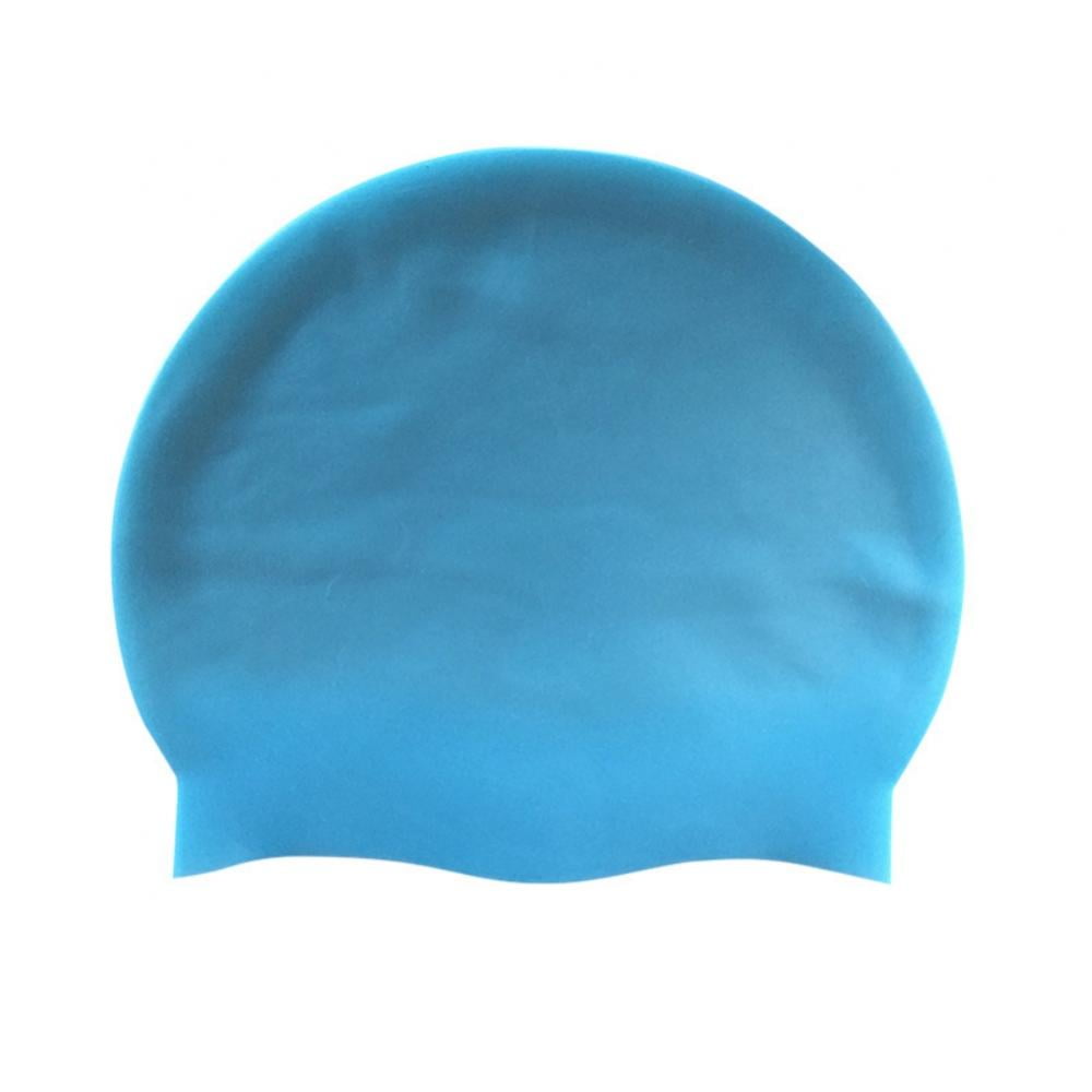 Silicone Swim Hat Swimming Cap UV Protection Adults Unisex Mens Ladies Blue 