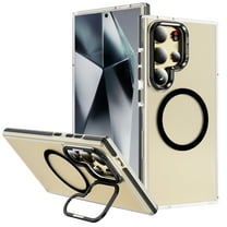 ELEHOLD Clear Frosted Rugged Case For Samsung Galaxy A14 5G Magnetic Shockproof Cover, MagSafe Compatible, Skin-Friendly, With Metal Lens Protection Frame Kickstand, Black